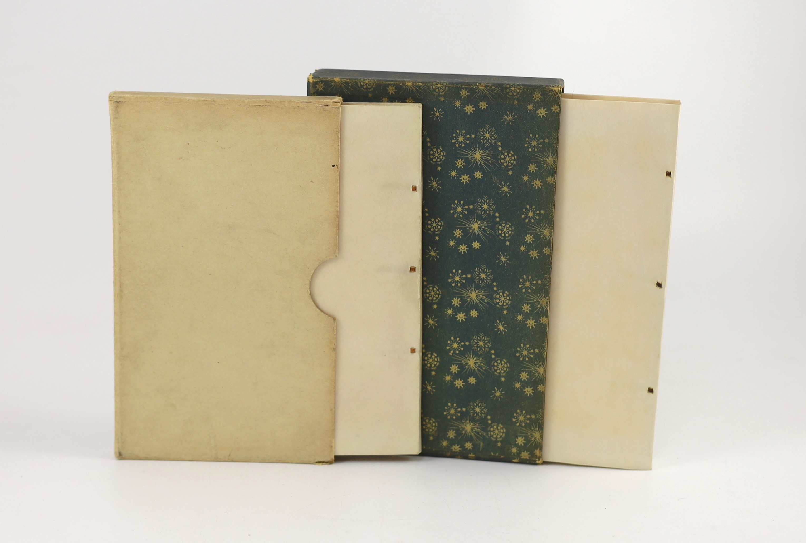 Nonesuch Press - 2 works - Fontelle, Bernard de - A Plurality of Worlds - John Glanvill’s Translation, one of 1600, 8vo, original vellum, with gilt titles, London 1929, with slip case and Beedome, Thomas - Select Poems D